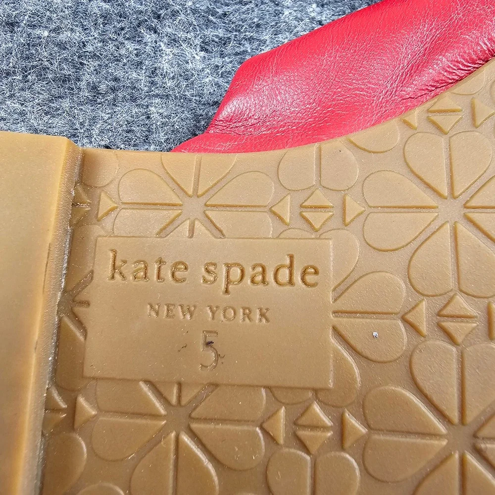 Kate Spade Slide Sandals Knotted‎ Bow Red 5
